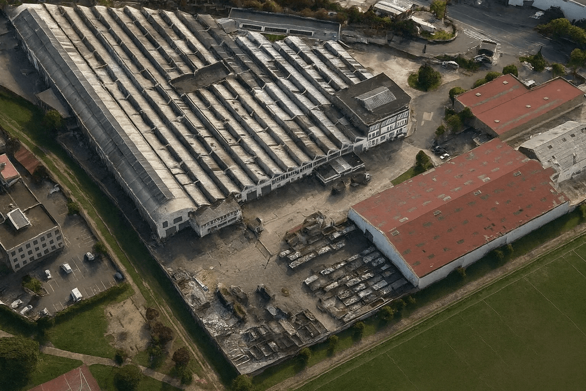 Vue aérienne du site industriel Cofermet Industries à Bobigny - 10 000m² dédiés au recyclage des métaux non ferreux en Île-de-France
